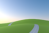 Road ｜ Dawn ｜ Meadow ｜ 1pondo ――Background ｜ Free material ――Image size: 3,000 × 2,000 pixels
