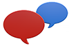 Speech bubble ｜ Red ｜ Blue ｜ Impression --Background ｜ Free material --Image size: 3,000 x 2,000 pixels