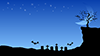 Halloween ｜ Tomb ｜ Midnight --Background ｜ Free Material --Full HD Size: 1,920 × 1,080 pixels